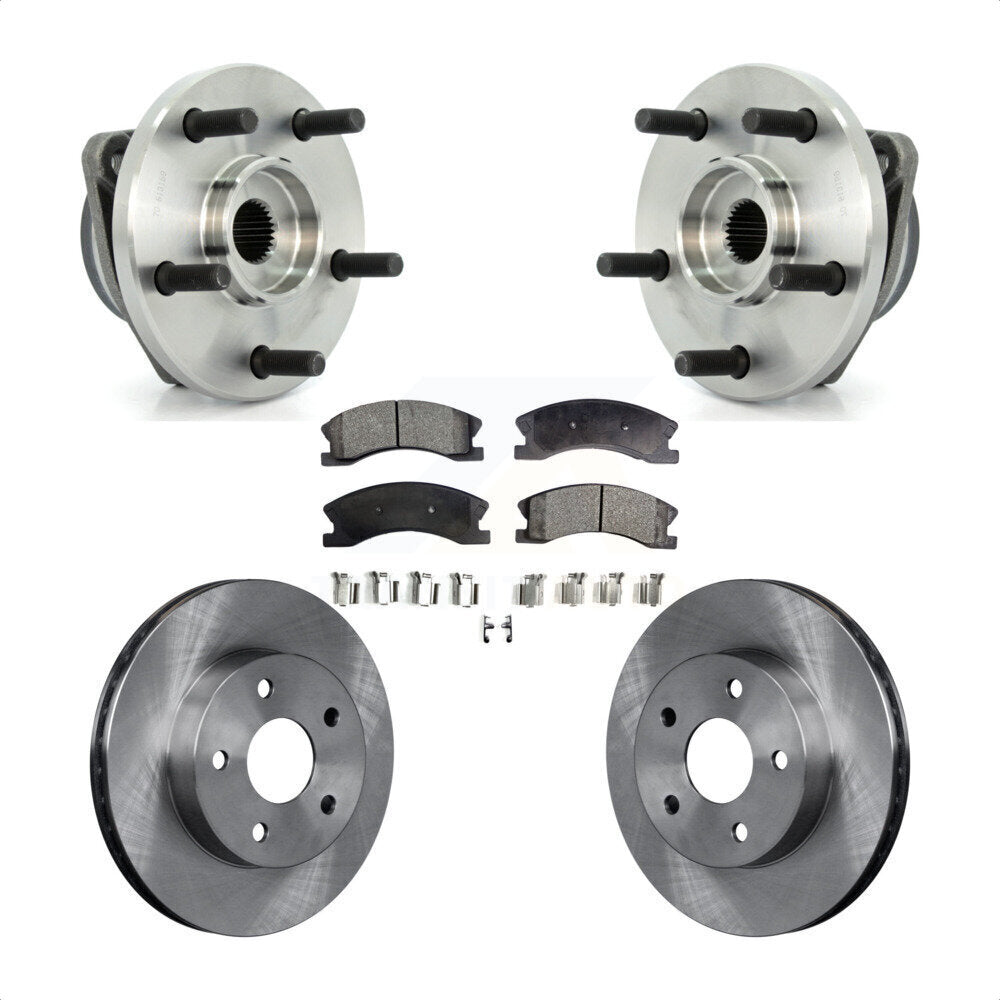 Hub Bearing Assembly Disc Brake Rotor And Pads Front Kit For Jeep Grand Cherokee