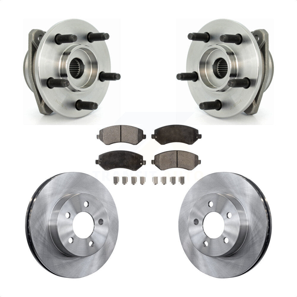 Hub Bearing Disc Brake Rotor & Pads Front Kit For 2002-2005 Jeep Liberty Non-ABS