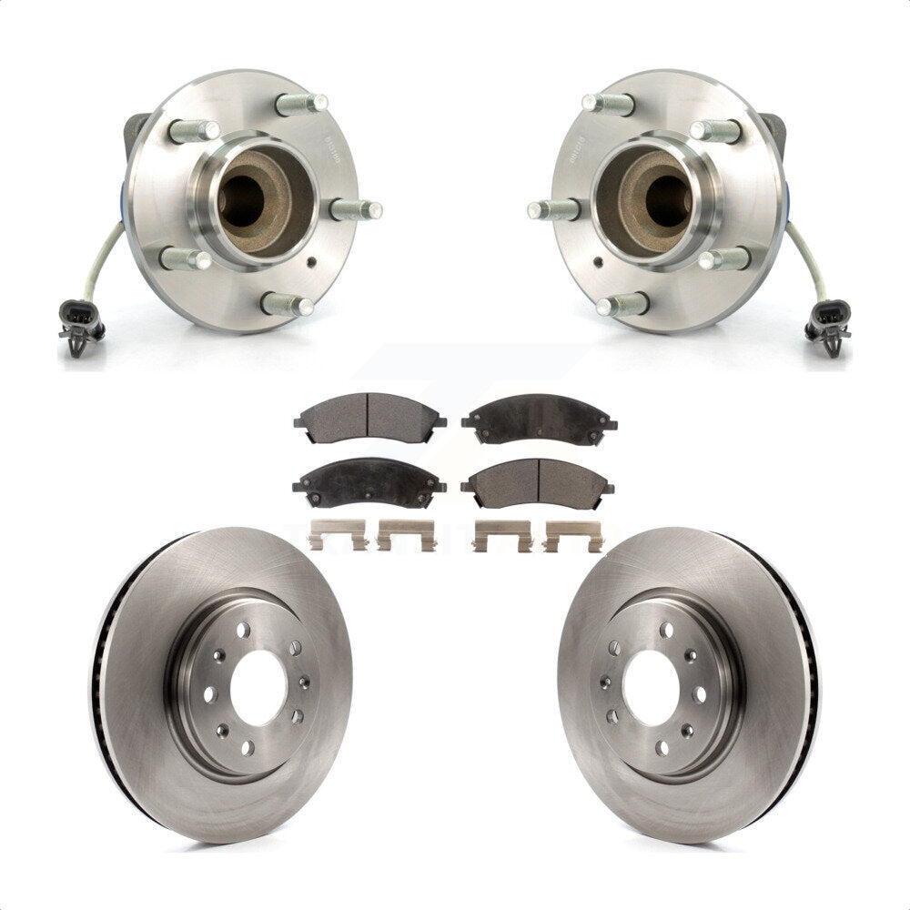 Hub Bearing Assembly Brake Rotor & Pad Front Kit For 2006-2007 Cadillac CTS Base