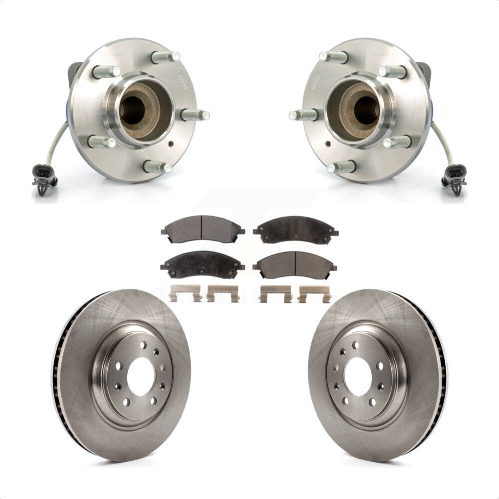 Hub Bearing Assembly Brake Rotor & Pad Front Kit For 2006-2007 Cadillac CTS Base