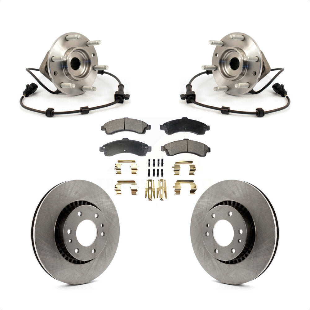 Hub Bearing Brake Rotor Pad Front Kit For Chevrolet GMC Trailblazer Envoy XL EXT