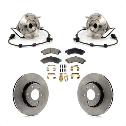 Hub Bearing Brake Rotor Pad Front Kit For Chevrolet GMC Trailblazer Envoy XL EXT
