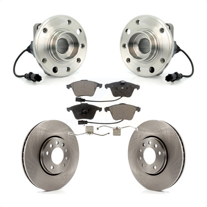 Hub Bearing Assembly Disc Brake Rotors And Ceramic Pads Front Kit For Saab 9-3X
