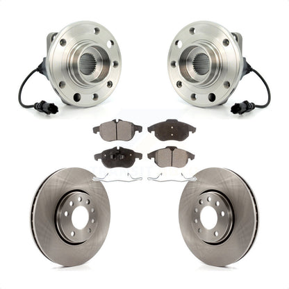 Hub Bearing Assembly Disc Brake Rotors And Ceramic Pads Front Kit For Saab 9-3