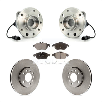Hub Bearing Assembly Disc Brake Rotors And Ceramic Pads Front Kit For Saab 9-3