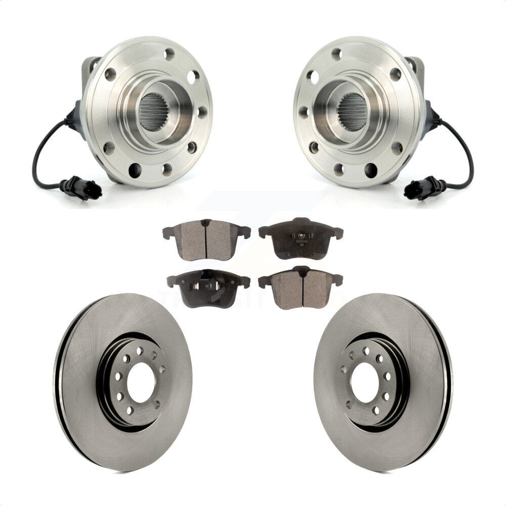 Hub Bearing Assembly Disc Brake Rotors And Ceramic Pads Front Kit For Saab 9-3