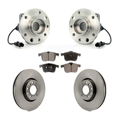Hub Bearing Assembly Disc Brake Rotors And Ceramic Pads Front Kit For Saab 9-3