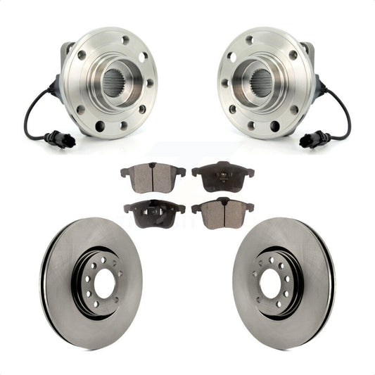 Hub Bearing Assembly Disc Brake Rotors And Ceramic Pads Front Kit For Saab 9-3