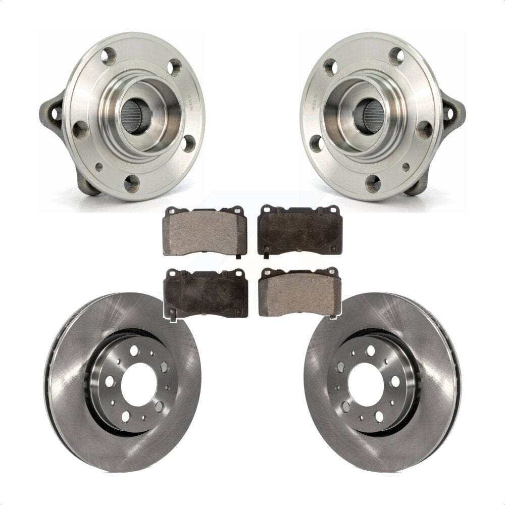 Hub Bearing Assembly Disc Brake Rotor & Pads Front Kit For 2005-2007 Volvo V70 R