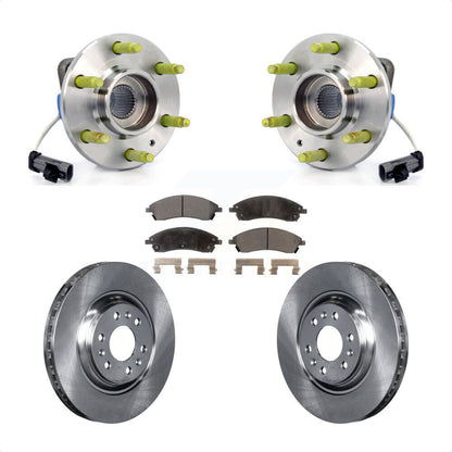 Hub Bearing Assembly Brake Rotor & Pads Front Kit For 2004-2009 Cadillac SRX AWD