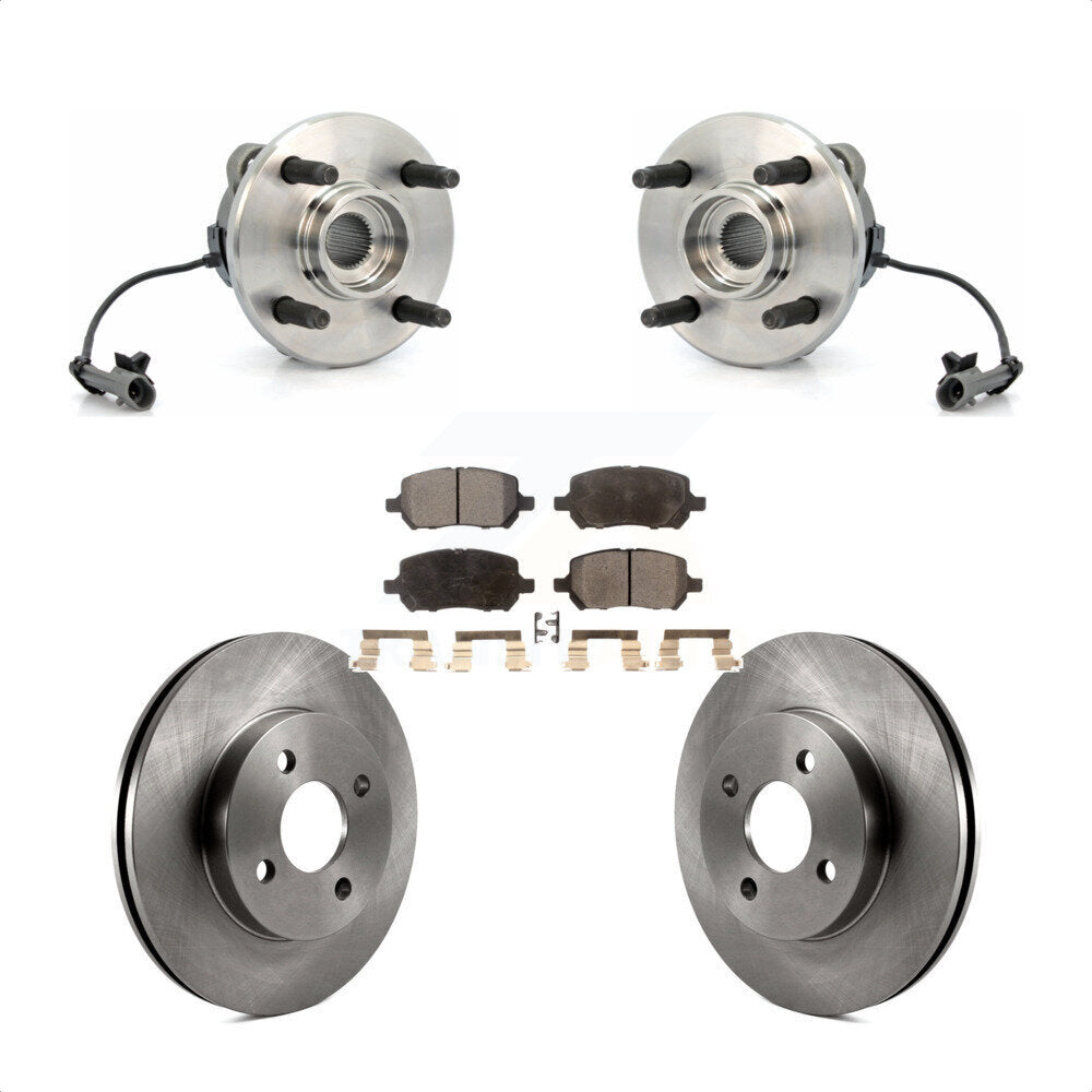 Hub Bearing Brake Rotor Pad Front Kit For Chevrolet Cobalt Pontiac G5 Saturn Ion