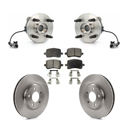 Hub Bearing Brake Rotor Pad Front Kit For 2004-2007 Saturn Ion With 4 Lug Wheels