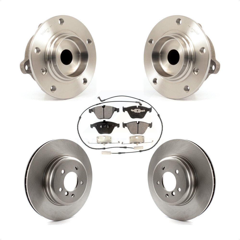 Hub Bearing Assembly Brake Rotor Pad Front Kit For BMW 650i 645Ci 550i 545i 535i