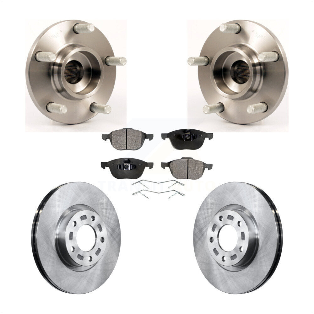 Hub Bearing Assembly Disc Brake Rotor And Ceramic Pad Front Kit For Mazda 3 2.3L