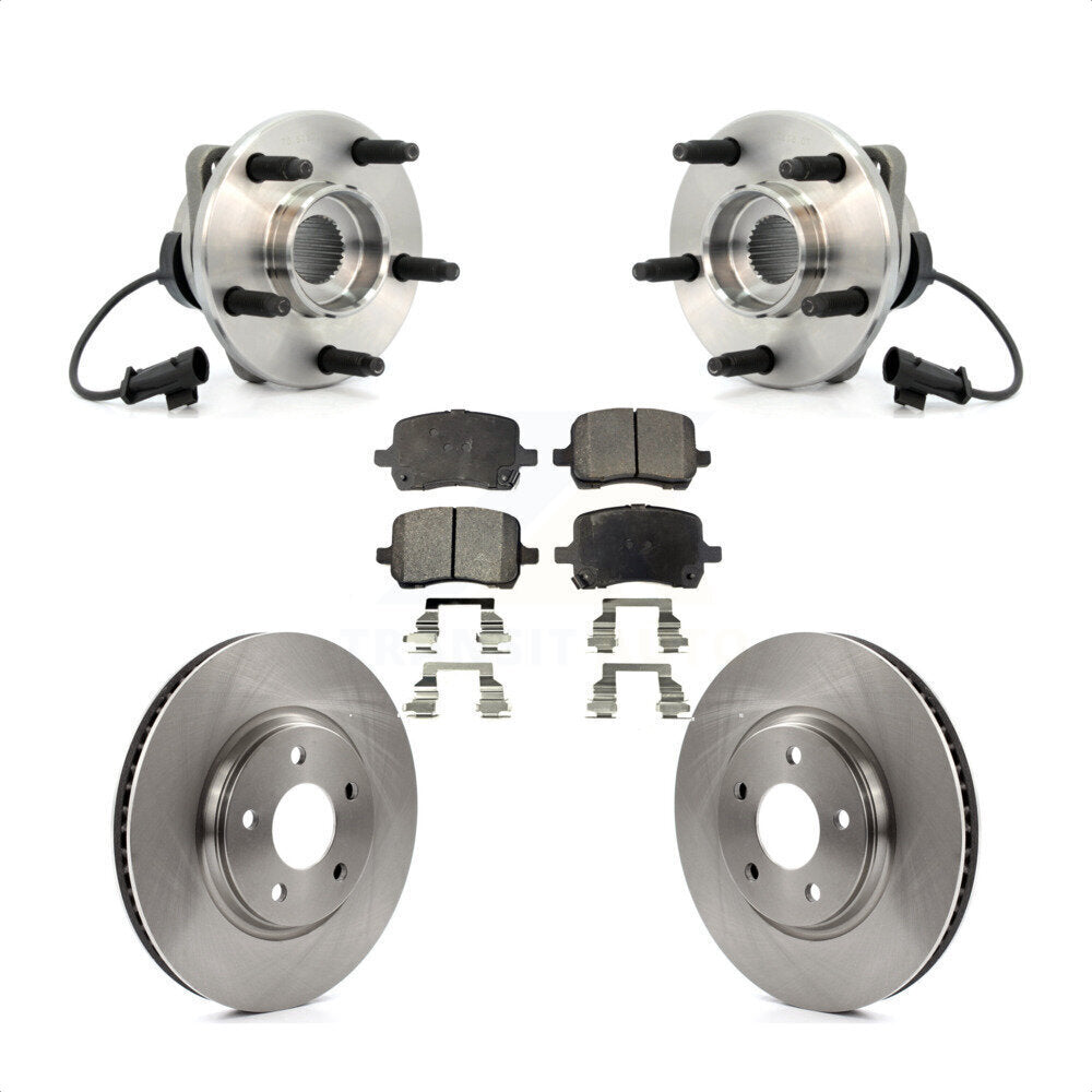 Hub Bearing Disc Brake Rotor & Pad Front Kit For Chevrolet Malibu HHR Pontiac G6