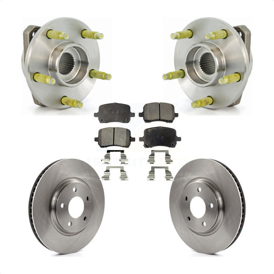 Hub Bearing Assembly Brake Rotor & Pad Front Kit For Chevrolet Malibu Pontiac G6