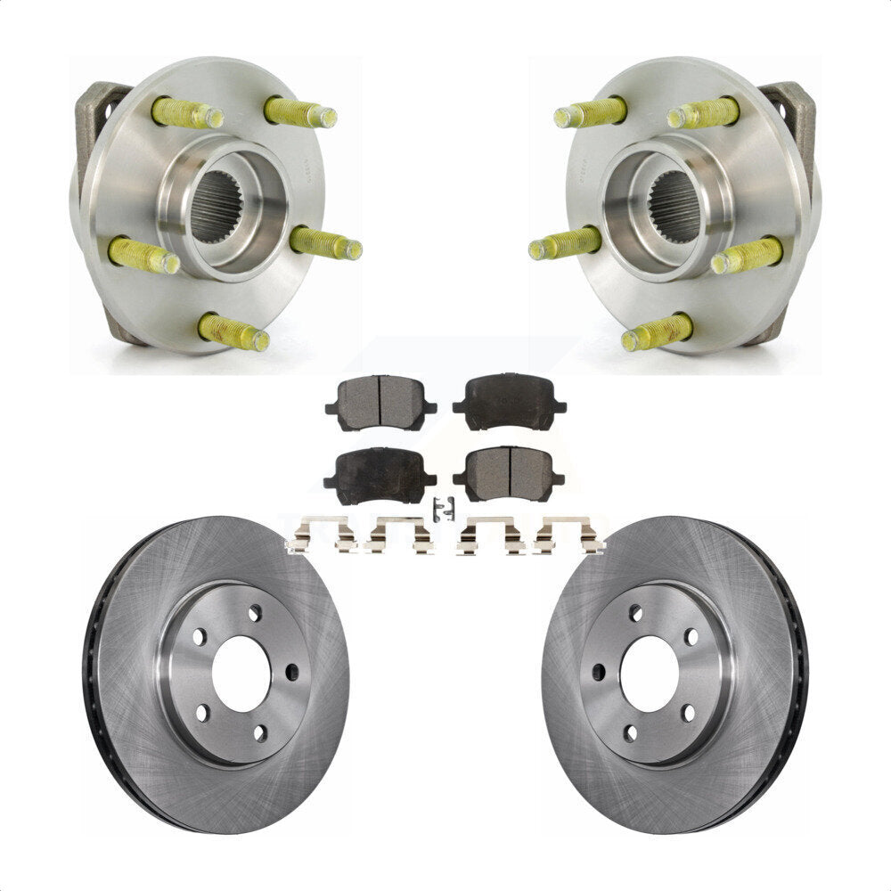 Hub Bearing Assembly Brake Rotor & Pad Front Kit For Chevrolet Malibu Pontiac G6