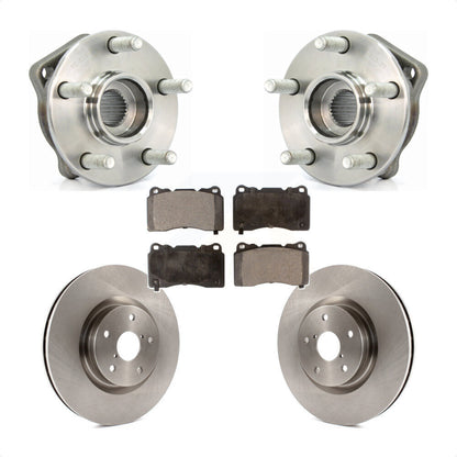 Hub Bearing Assembly Brake Rotor Pads Front Kit For 2014 Subaru WRX Limited Base