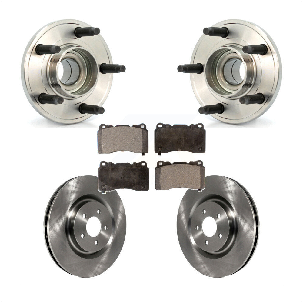 Hub Bearing Assembly Disc Brake Rotor And Ceramic Pad Front Kit For Ford Mustang