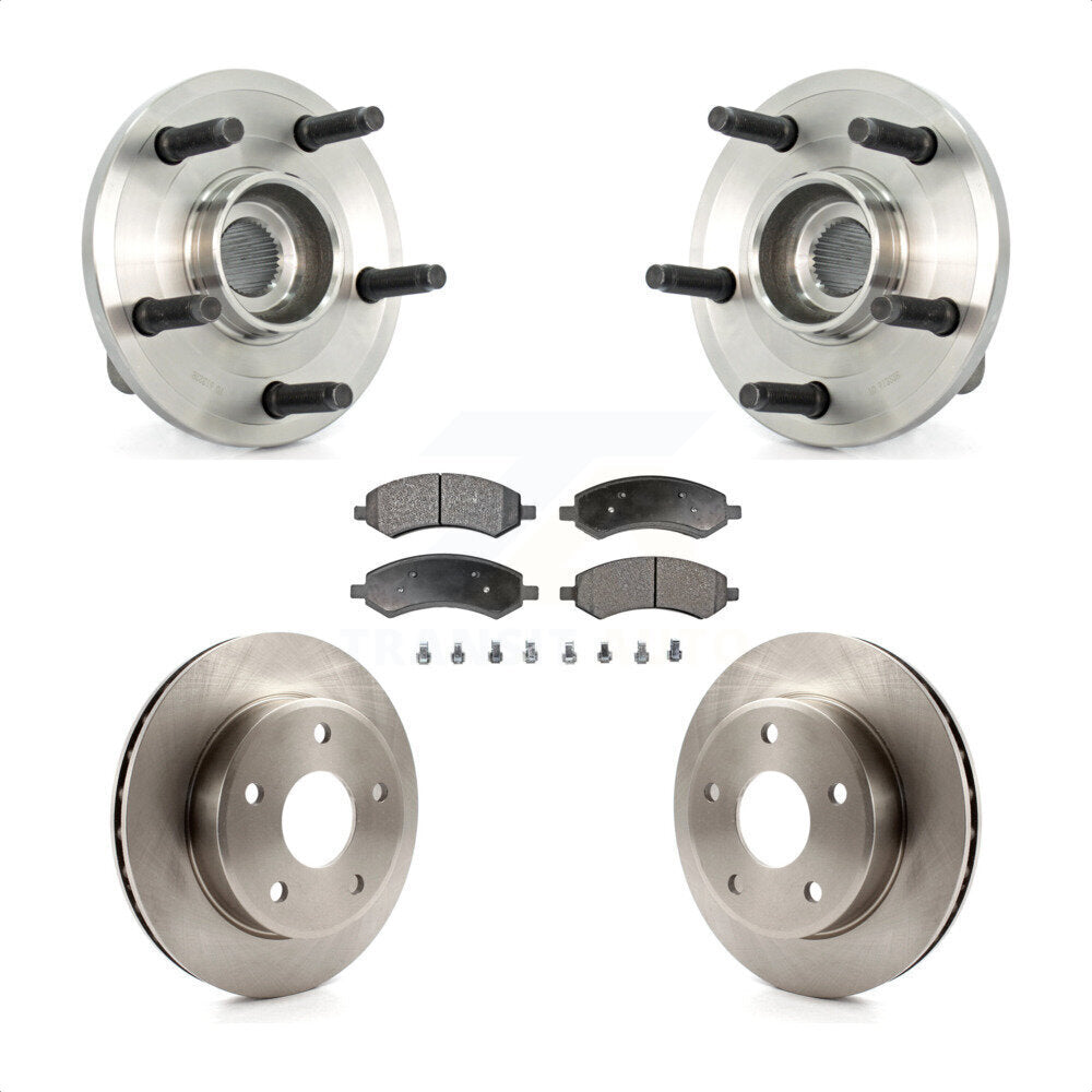 Hub Bearing Disc Brake Rotor & Pads Front Kit For Dodge Dakota Mitsubishi Raider