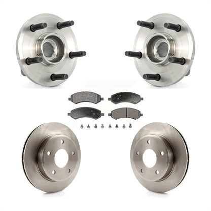 Hub Bearing Disc Brake Rotor & Pads Front Kit For Dodge Dakota Mitsubishi Raider