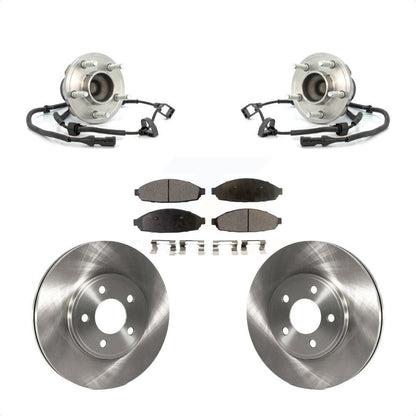 Hub Bearing Brake Rotor & Pad Front Kit For Ford Crown Victoria Lincoln Town Car