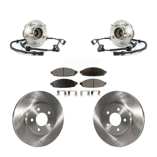 Hub Bearing Brake Rotor & Pad Front Kit For Ford Crown Victoria Lincoln Town Car
