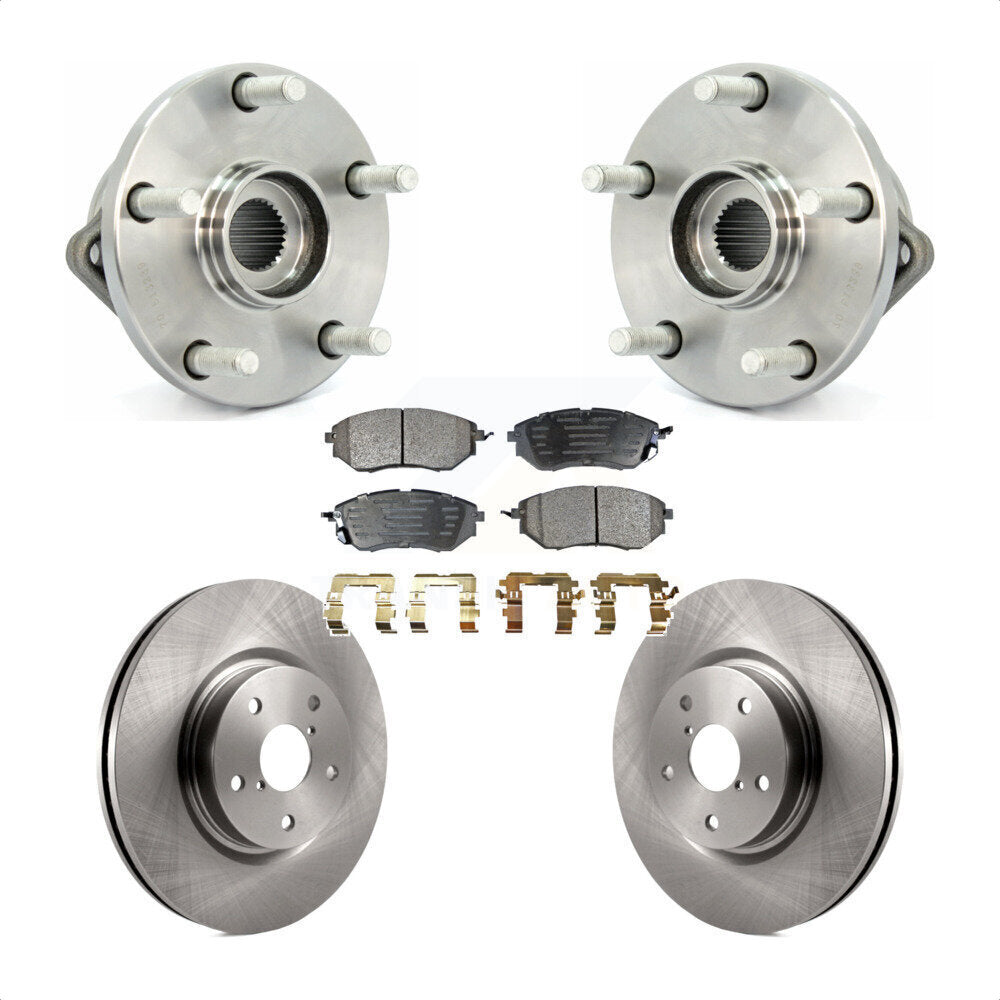 Hub Bearing Assembly Disc Brake Rotor Pad Front Kit For 2008-2014 Subaru Tribeca
