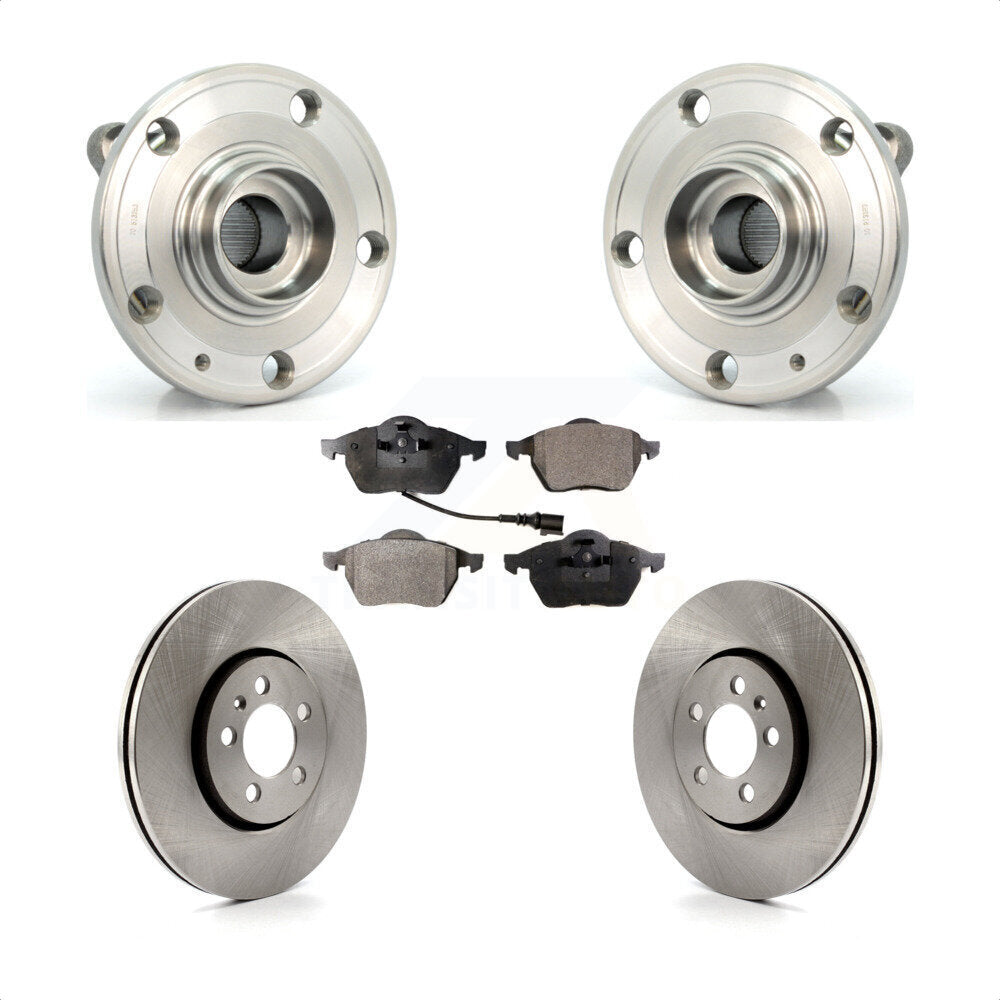 Hub Bearing Assembly Disc Brake Rotors And Pads Front Kit For Volkswagen Jetta