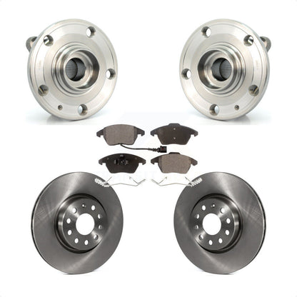Hub Bearing Brake Rotor & Pad Front Kit For Volkswagen Jetta Beetle Audi GTI Eos