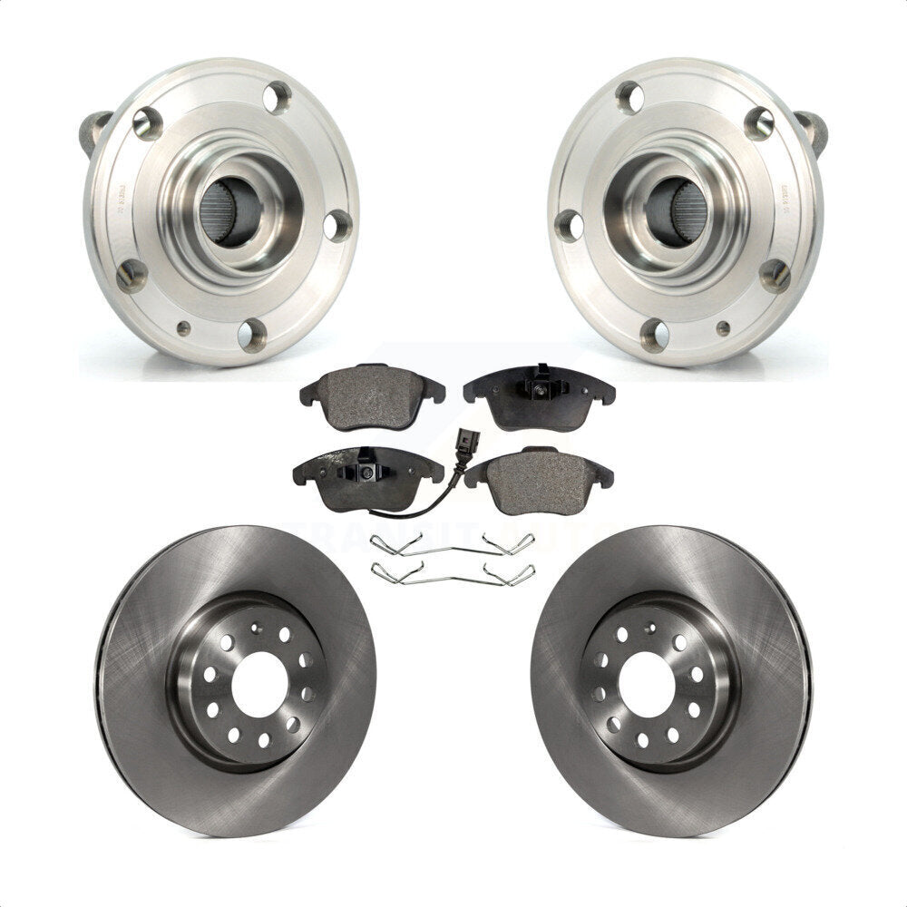 Hub Bearing Disc Brake Rotor Pads Front Kit For Volkswagen Tiguan Passat Audi Q3