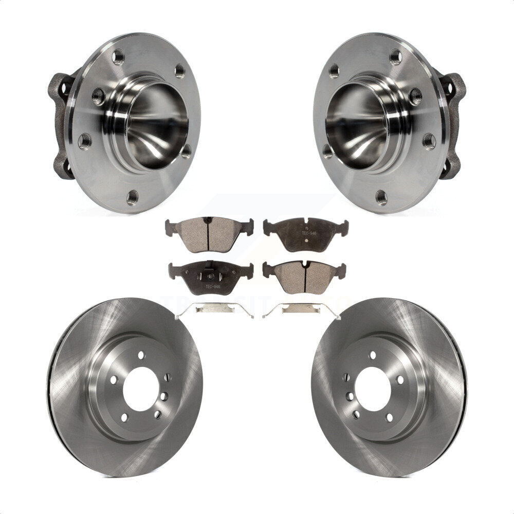 Hub Bearing Assembly Disc Brake Rotors And Pads Front Kit For 2006 BMW 330Ci