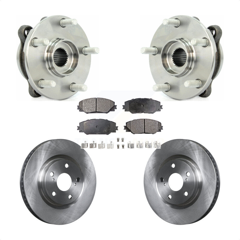 Hub Bearing Assembly Brake Rotor & Pads Front Kit For Toyota RAV4 Scion tC Mirai