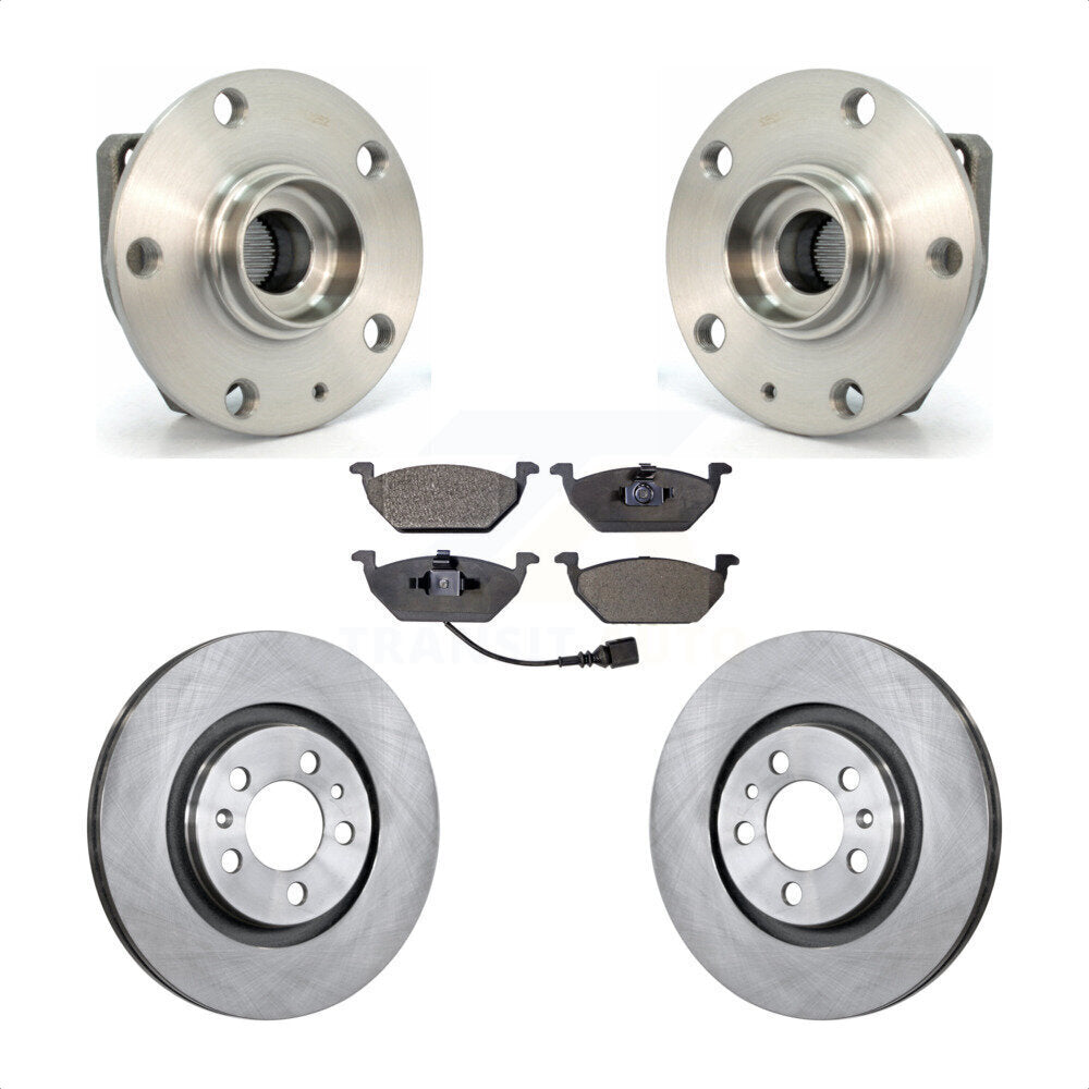 Hub Bearing Assembly Disc Brake Rotor And Pad Front Kit For Volkswagen Golf City