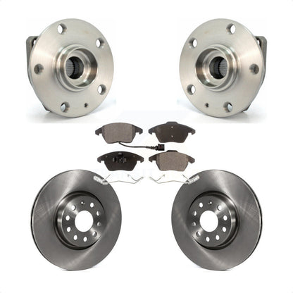 Hub Bearing Brake Rotor Pads Front Kit For Volkswagen GTI 3 Bolt Mounting Flange