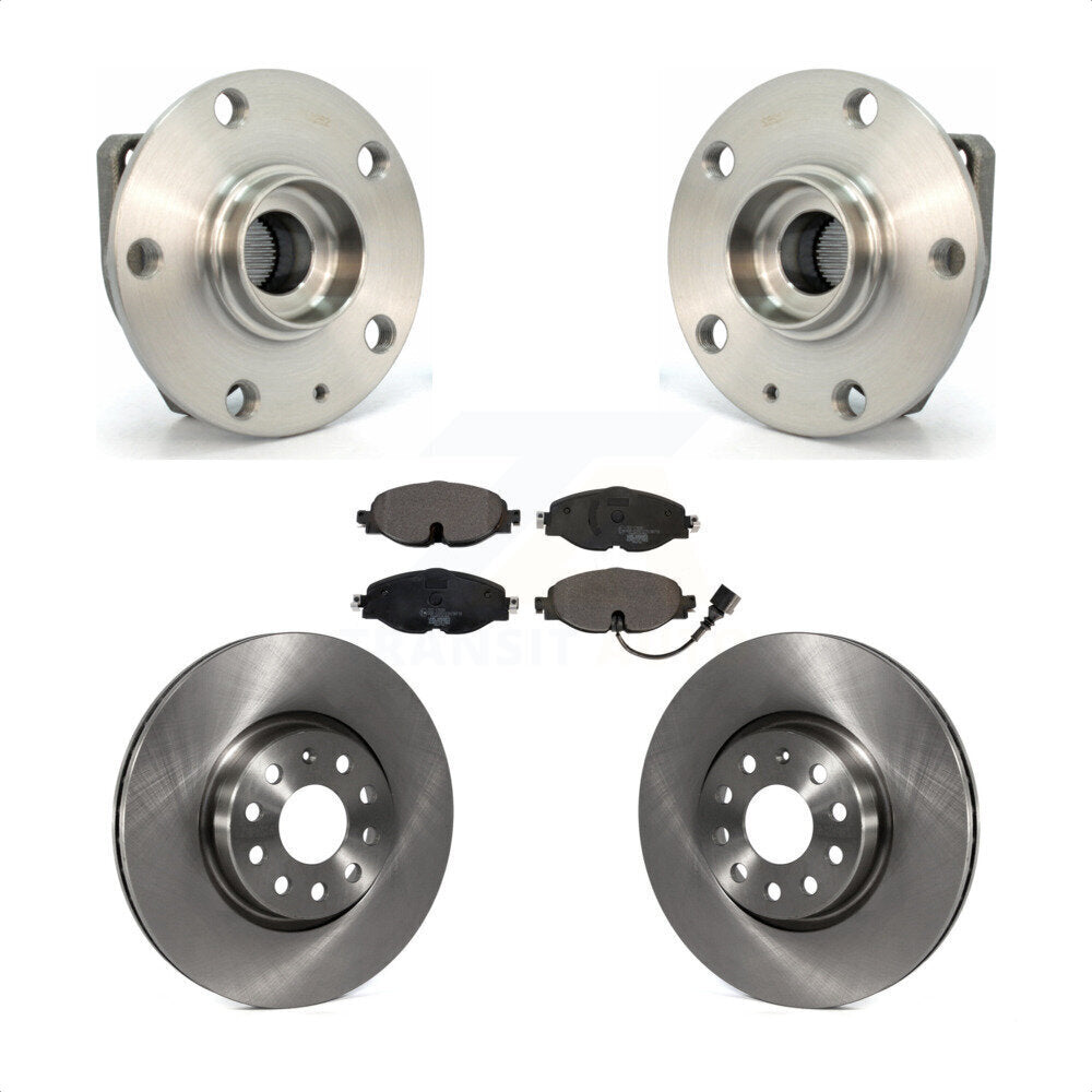 Hub Bearing Assembly Disc Brake Rotor Pad Front Kit For Volkswagen Golf Alltrack