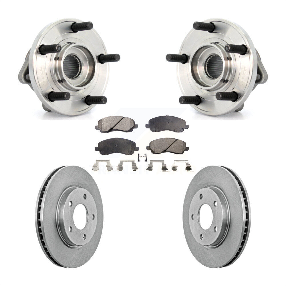 Hub Bearing Assembly Brake Rotor Pad Front Kit For 2009 Dodge Caliber R/T/SXT/SE