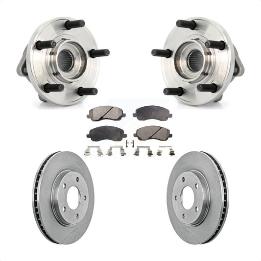 Hub Bearing Assembly Brake Rotor Pad Front Kit For 2009 Dodge Caliber R/T/SXT/SE