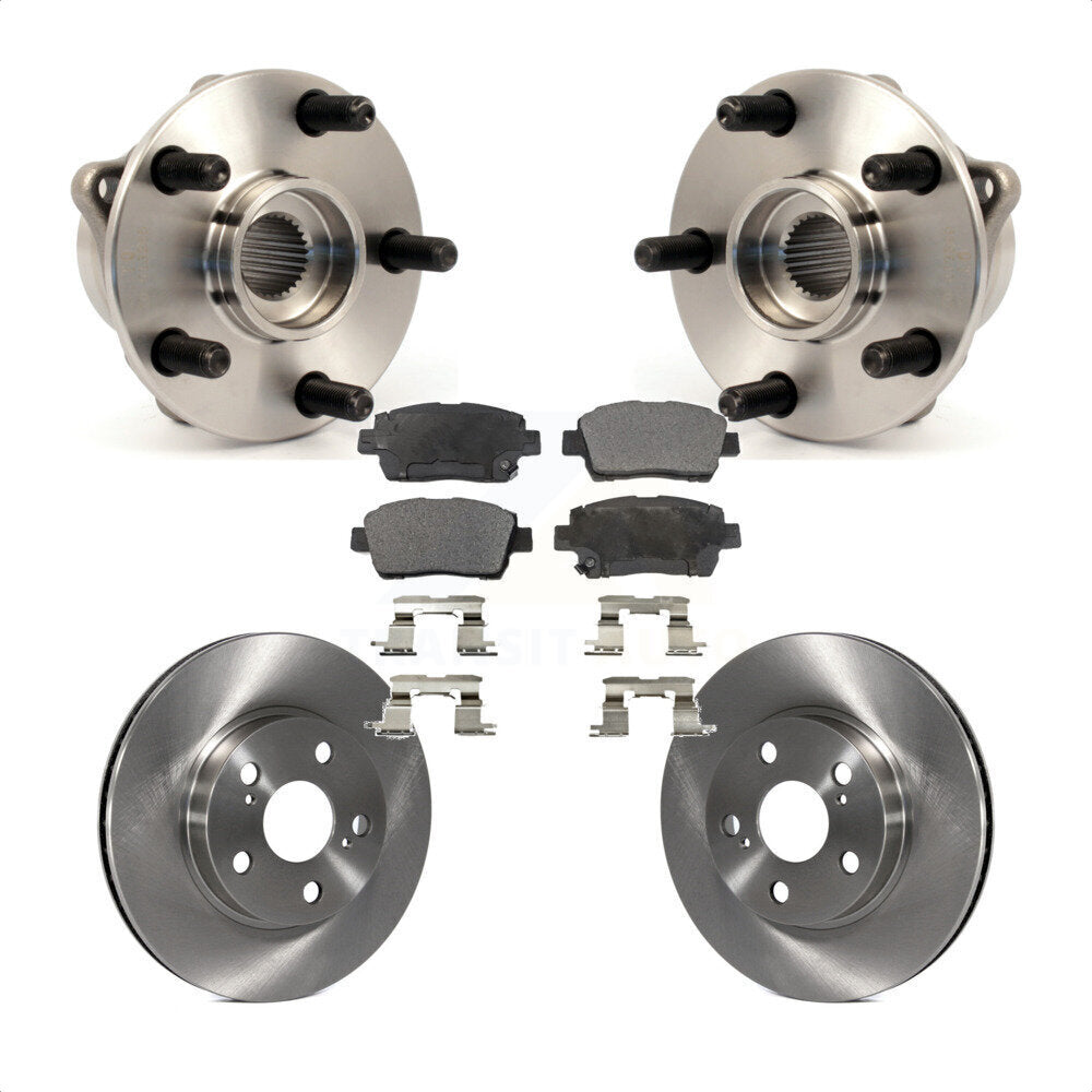 Hub Bearing Assembly Disc Brake Rotor & Pad Front Kit For 2004-2009 Toyota Prius
