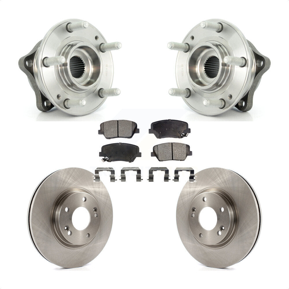 Hub Bearing Assembly Brake Rotor Pads Front Kit For Hyundai Santa Fe Kia Sorento