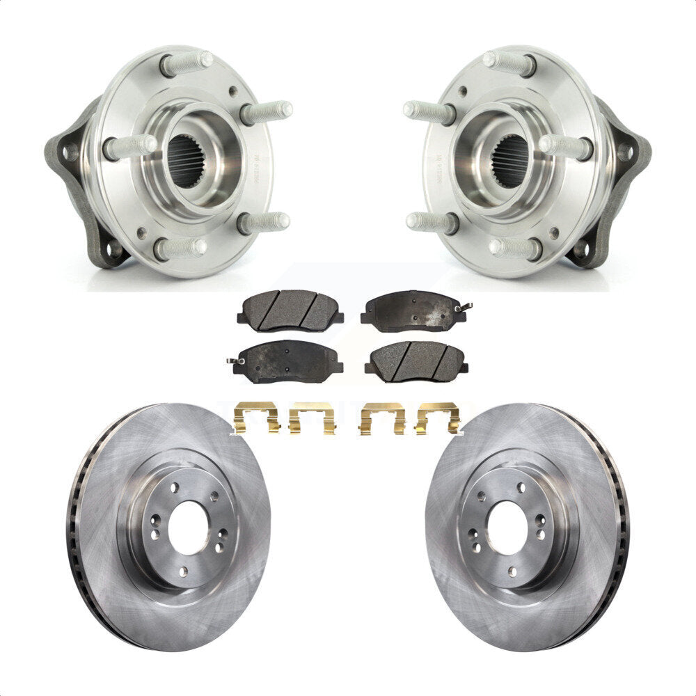 Hub Bearing Assembly Disc Brake Rotor Pad Front Kit For Hyundai Santa Fe XL 3.3L
