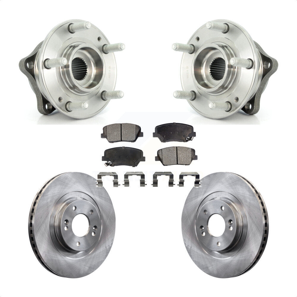 Hub Bearing Brake Rotor And Pad Front Kit For Hyundai Santa Fe Sport Kia Sorento
