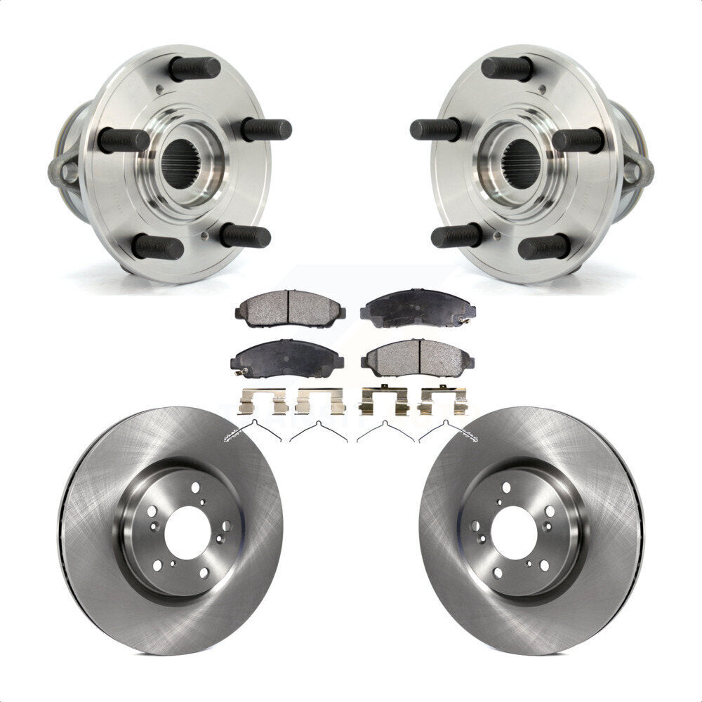 Hub Bearing Assembly Brake Rotor And Pad Front Kit For Honda Pilot Acura MDX ZDX