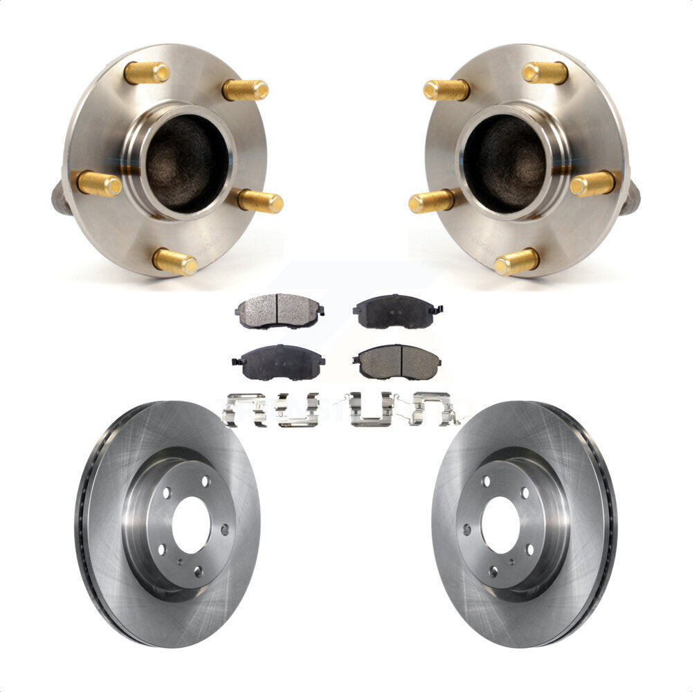 Hub Bearing Assembly Disc Brake Rotor Pad Front Kit For Nissan 350Z INFINITI G35