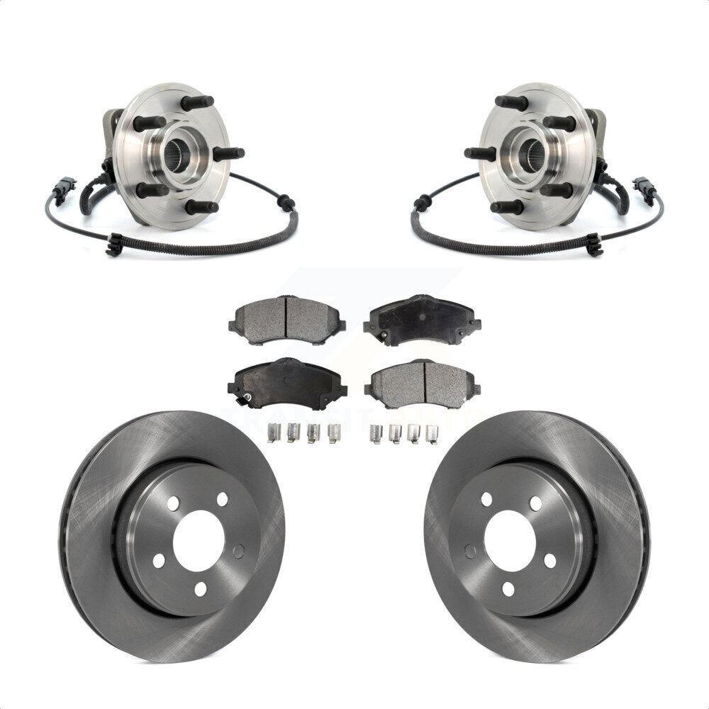 Hub Bearing Assembly Disc Brake Rotor Pad Front Kit For Jeep Liberty Dodge Nitro