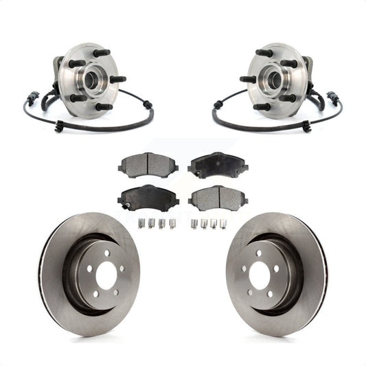 Hub Bearing Assembly Disc Brake Rotor Pad Front Kit For Jeep Liberty Dodge Nitro