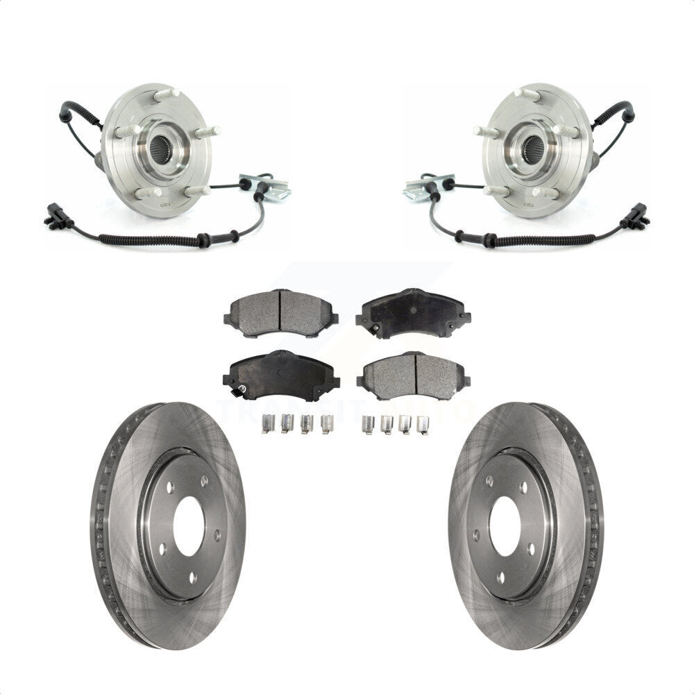 Hub Bearing Brake Rotor & Pads Front Kit For Dodge Grand Caravan Chrysler Town