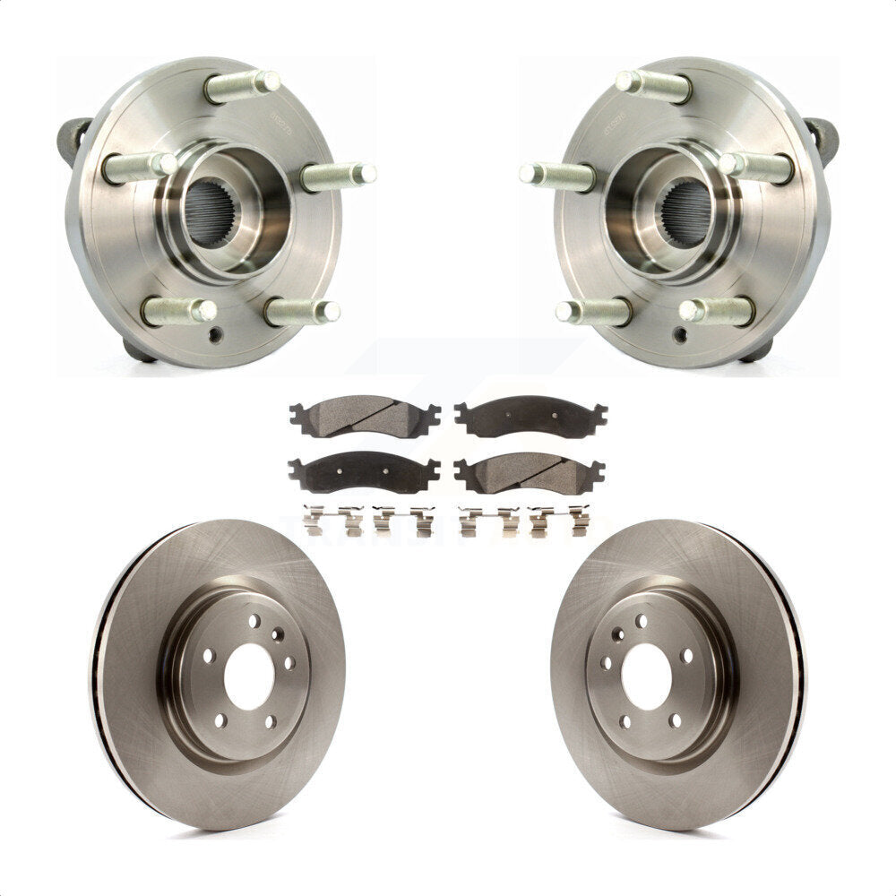 Hub Bearing Assembly Brake Rotor And Pad Front Kit For 2010-2012 Ford Taurus SHO