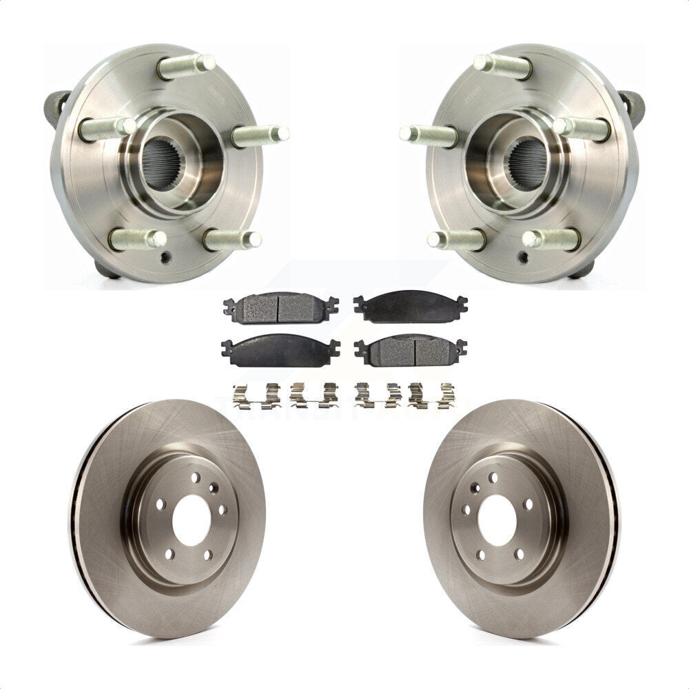 Hub Bearing Assembly Disc Brake Rotor & Pads Front Kit For 2009-2010 Lincoln MKS