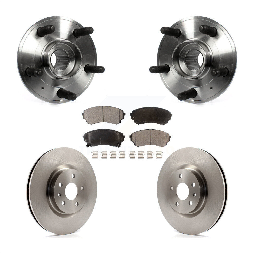 Hub Bearing Assembly Brake Rotor & Pad Front Kit For 2012-2013 Cadillac CTS 6.2L